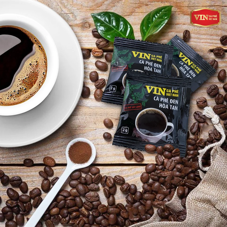 2022 100% Organic Healthy custom instant coffee 100% black coffee VIN Vietnamese Slightly Sour Taste Eco-friendly Coffee Box