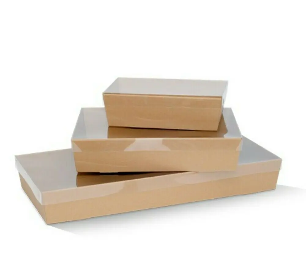 Bio-Degradable White  Paper Cardboard  Catering Tray   With  Lids
