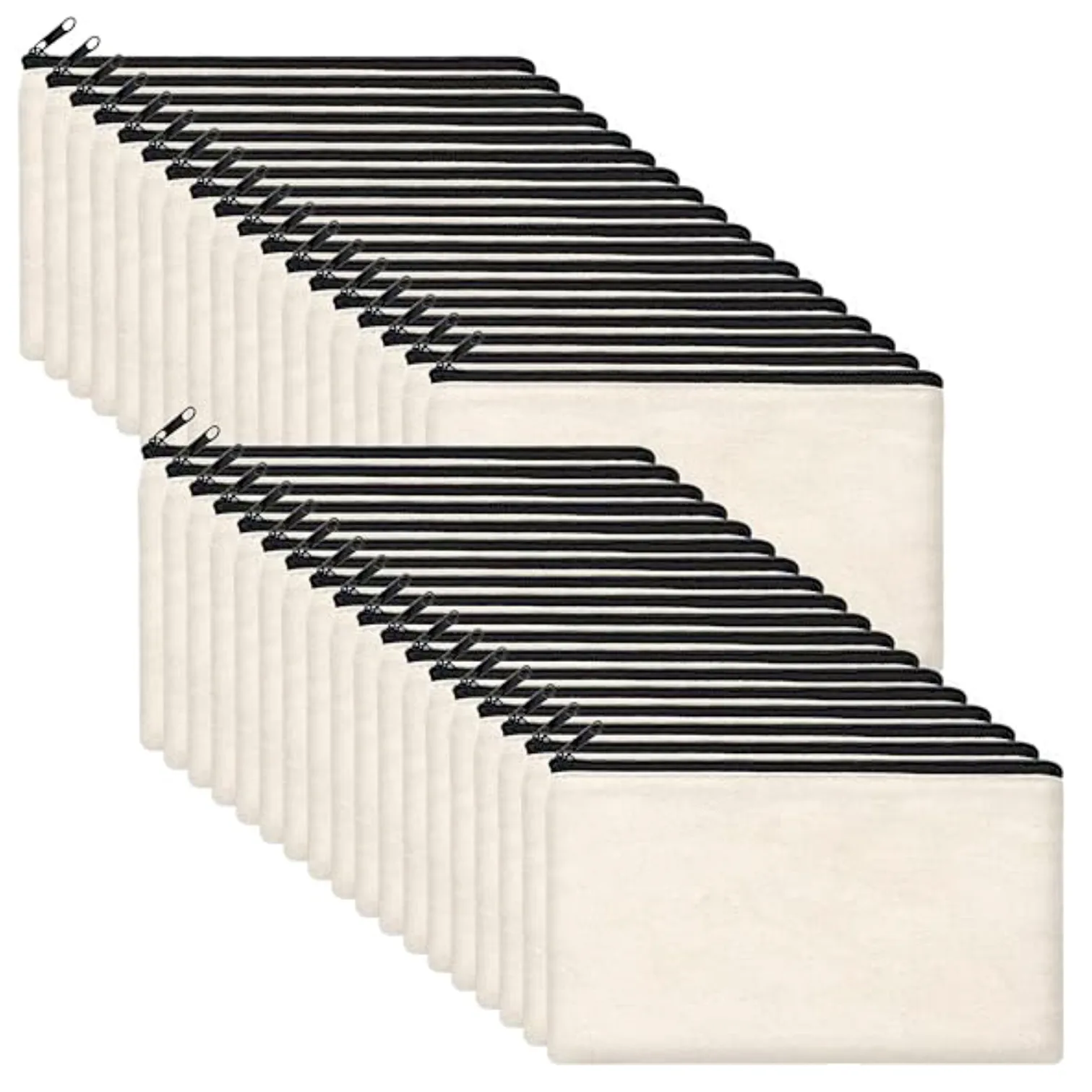 DIY Craft Canvas Zipper Pouch Blank Makeup Bags Bulk Travel Toiletry Bag for Storage