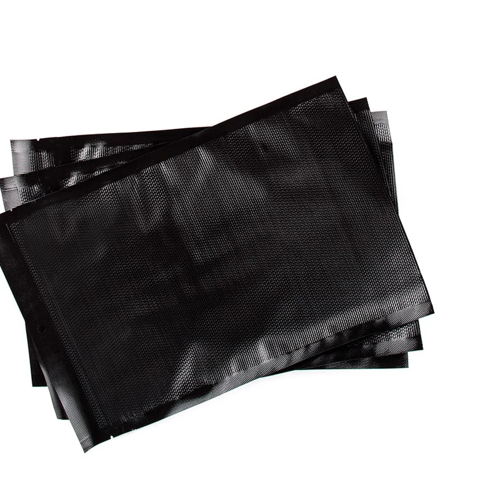 Tightly closed best selling black textured plastic packaging vacuum sealer storage bags for food