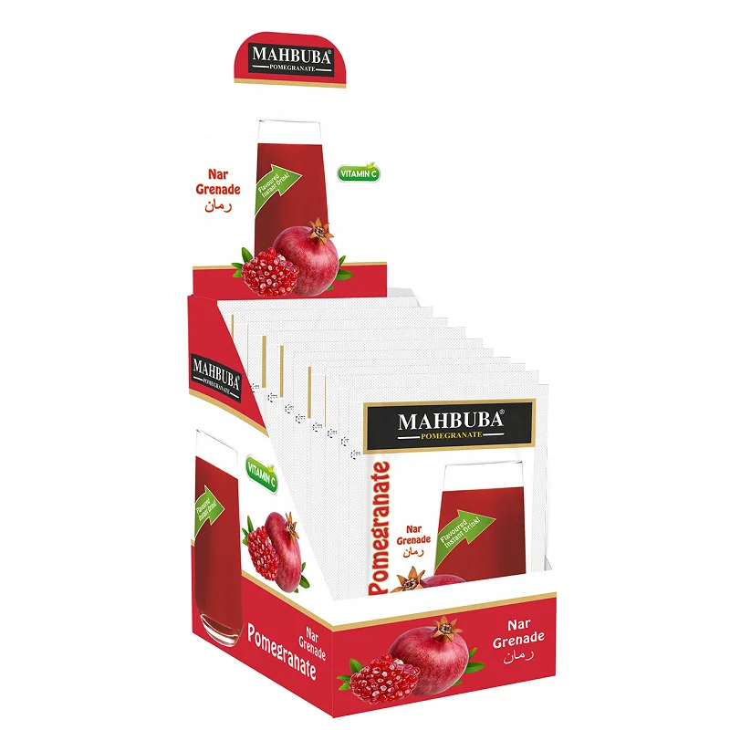 POMEGRANATE Flavoured Instant Drink Powder 9g x 24 pcs x 24 box Good Taste Different Flowers Powder Cold Drink Juice Cold Drink