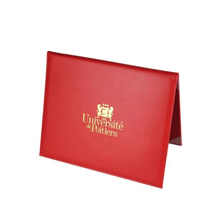 A4 Cardboard PU Leather Certificate Folder Diploma Cover
