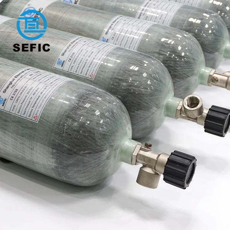 12l Carbon Fiber 4500psi 30mpa 300bar For Diving Air Tank Fire Fighting