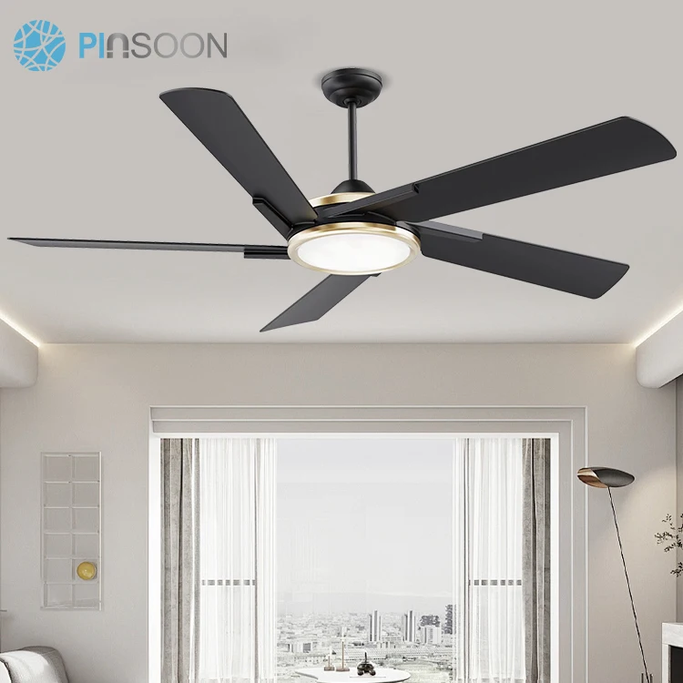 New Product 5 Blades Home Office School Remote Control LED Ceiling Fan Light