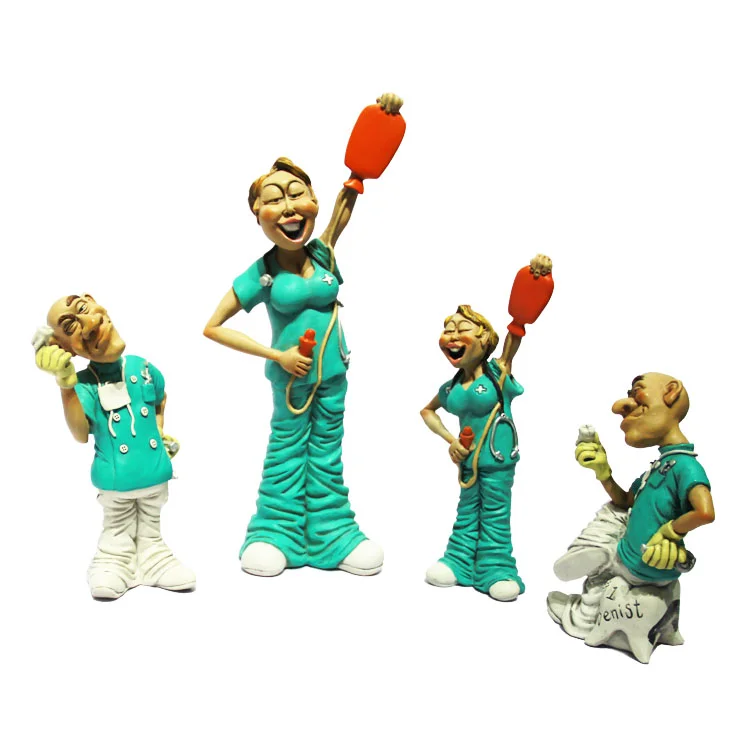 
Handmade Decoration Accessories Gift For Living Room Occupational Resin Cartoon Nurse Sculpture Figurine 
