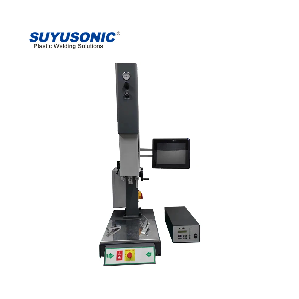 Ultrasonic welding machine for  threaded bushes are to be inserted in an extraclon Ultrasonic hot plug equipment