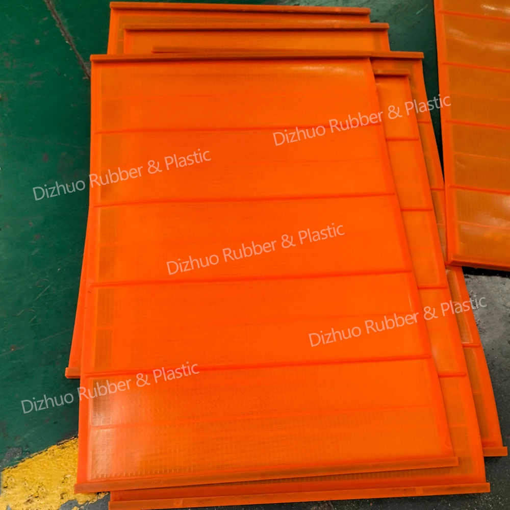 Durable industry mining high frequency dewatering PU polyurethane rubber fine mesh ore panel sieve 1045*700mm