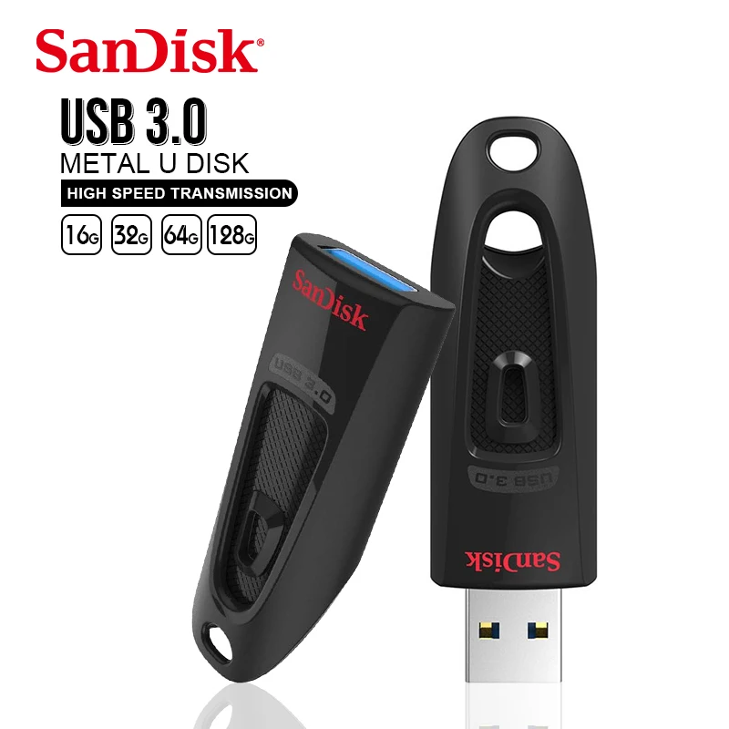 SanDisk USB 3.0 CZ48 Flash drive 128GB 64GB 32GB 16GB flash disk high speed Pendrive