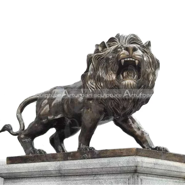 Bronze Lion Statue For Garden Decoration Howl Lion Sculpture Bronze Brass Copper