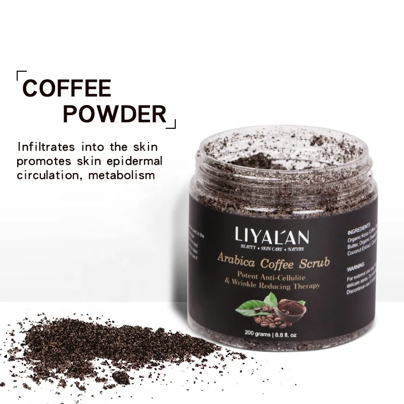 OEM 2020 Best Private label Skin Care Deep Cleansing Face Whitening Natural Organic Arabica Coffee Body Scrub