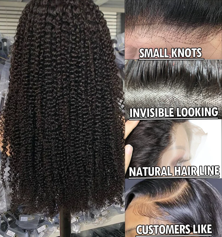 Необработанные индийские натуральные волосы 18 20 22 24 дюйма Hd прозрачные предварительно выщипанные на сетке фронтальные человеческие афро кудрявые вьющиеся волосы парик