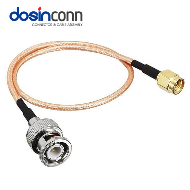 SMA Male to BNC Male Cable Assembly RF Coaxial 50ohm 50 Ohm Connector Carton Box Stock Studio Monitors Gold Plated,nickel Plated