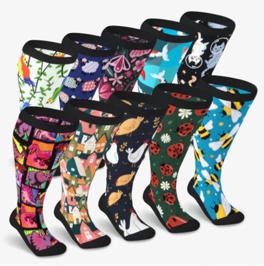 customized plus size Cotton Diabetic Non-Binding Neuropathy Crew Socks