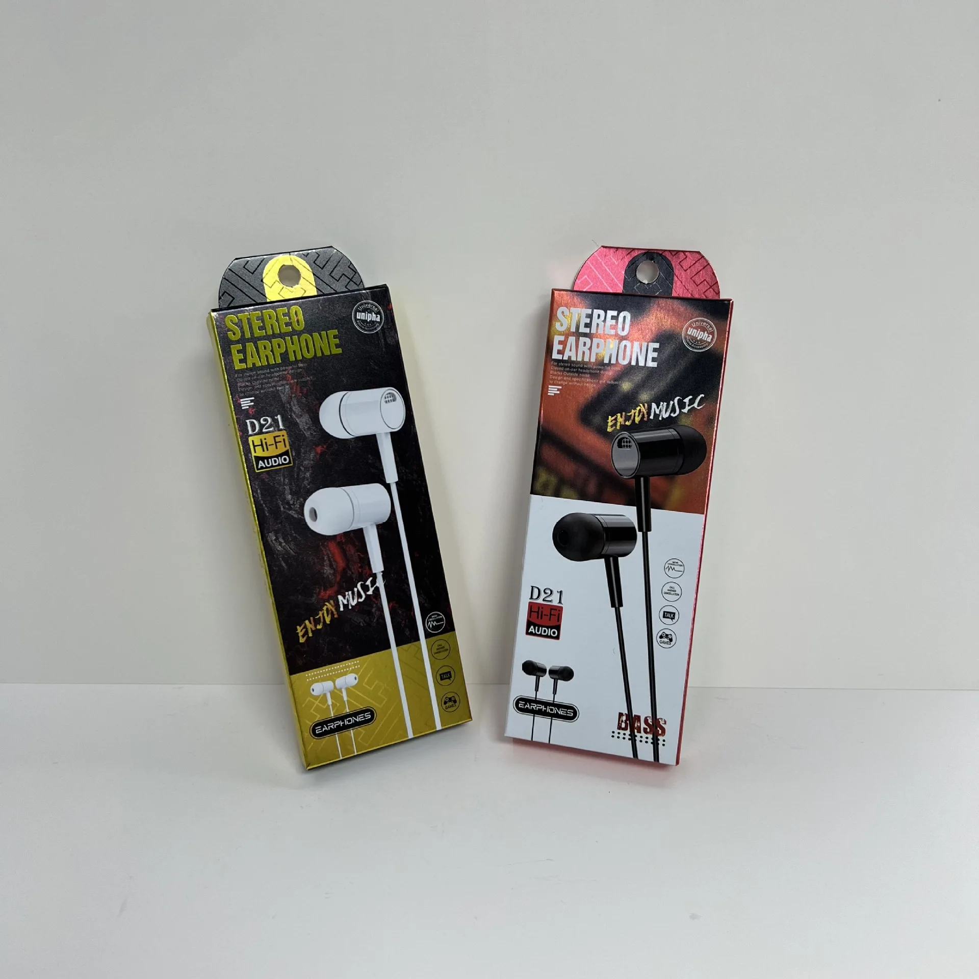 365 earphone cable in ear packaging color box hifi wired earphone neutral paper box D21 L29 in stock