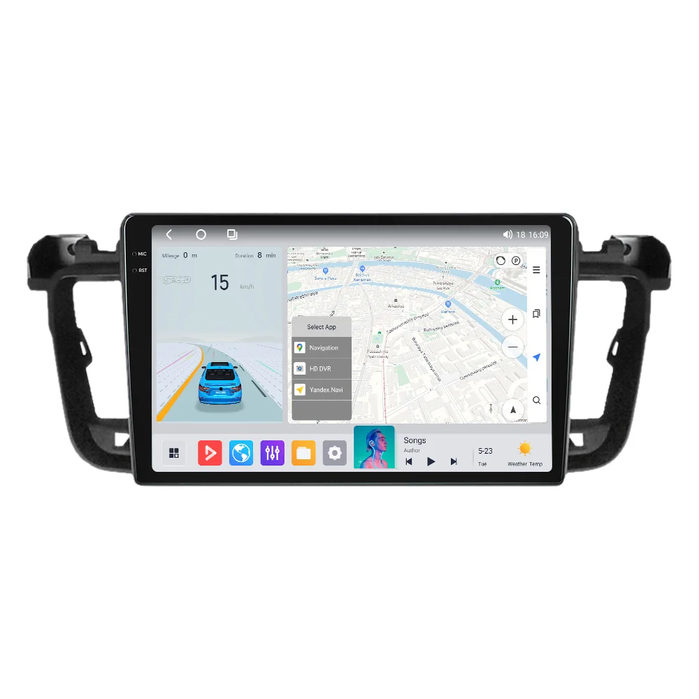 MEKEDE MS Android QLED сенсорный экран автомобильный gps Навигация FM AM 8 ядер охлаждающий вентилятор + 256 г для Peugeot 508