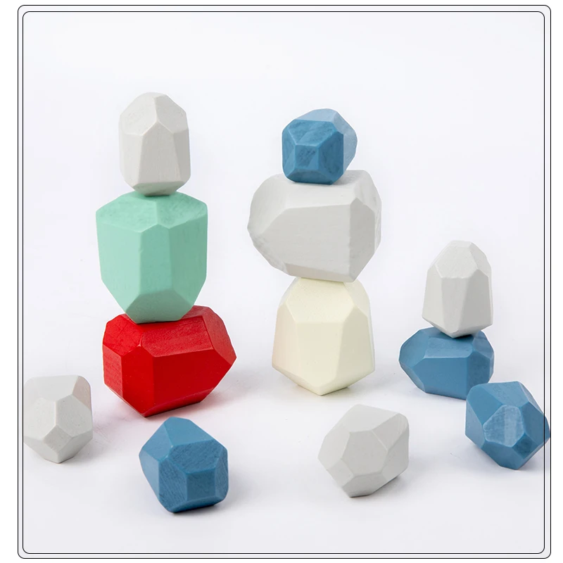 Прямая поставка с завода лидер продаж деревянные камни для игры рок-блоки развивающая головоломка конструктор набор в коробке упаковка