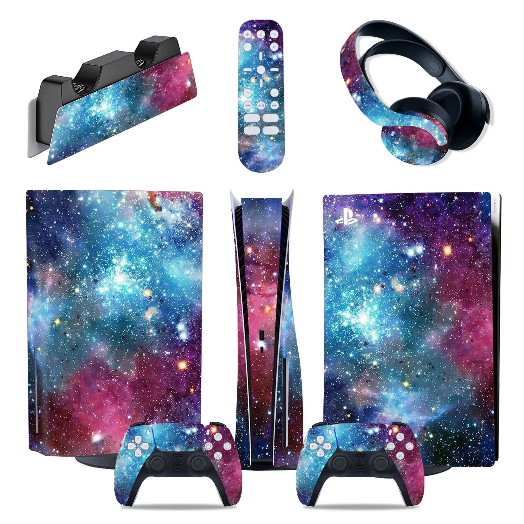 XIXUN Sticker Skin PS5 Remote Skins 5 in 1 Sticker for Playstation 5 Remote Controller Console
