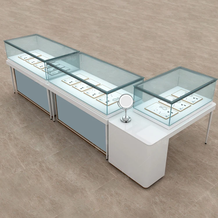 High end modern jewelry/watch display cabinet design counter glass showcase