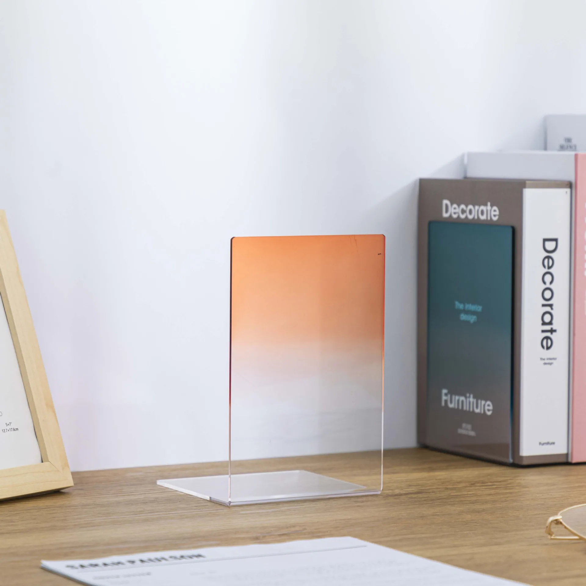 Wholesale Clear Acrylic Magazine File Holder Desk Organizers And Accessories Book Stand Rack For Office Organization