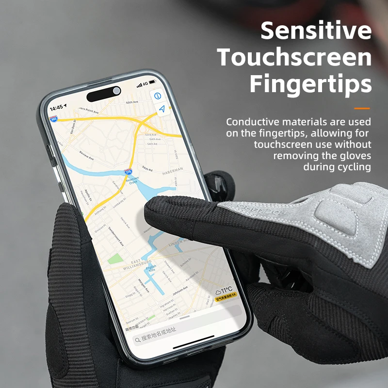 ROCKBROS High Quality Custom Motorcycle Gloves for Men Outdoor Training Fitness Exercise Touch Screen Non-slip Cycling Gloves