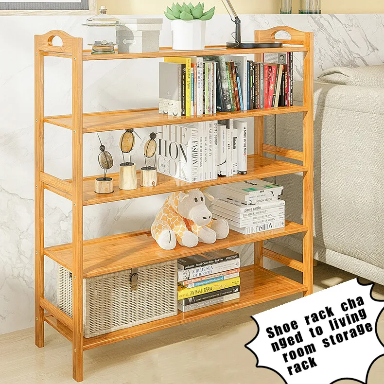 Modern High-capacity 3 4 5 Tier Wooden Bamboo Shoe Rack Storage Organizer Shoe Cabinet Shoe Shelf