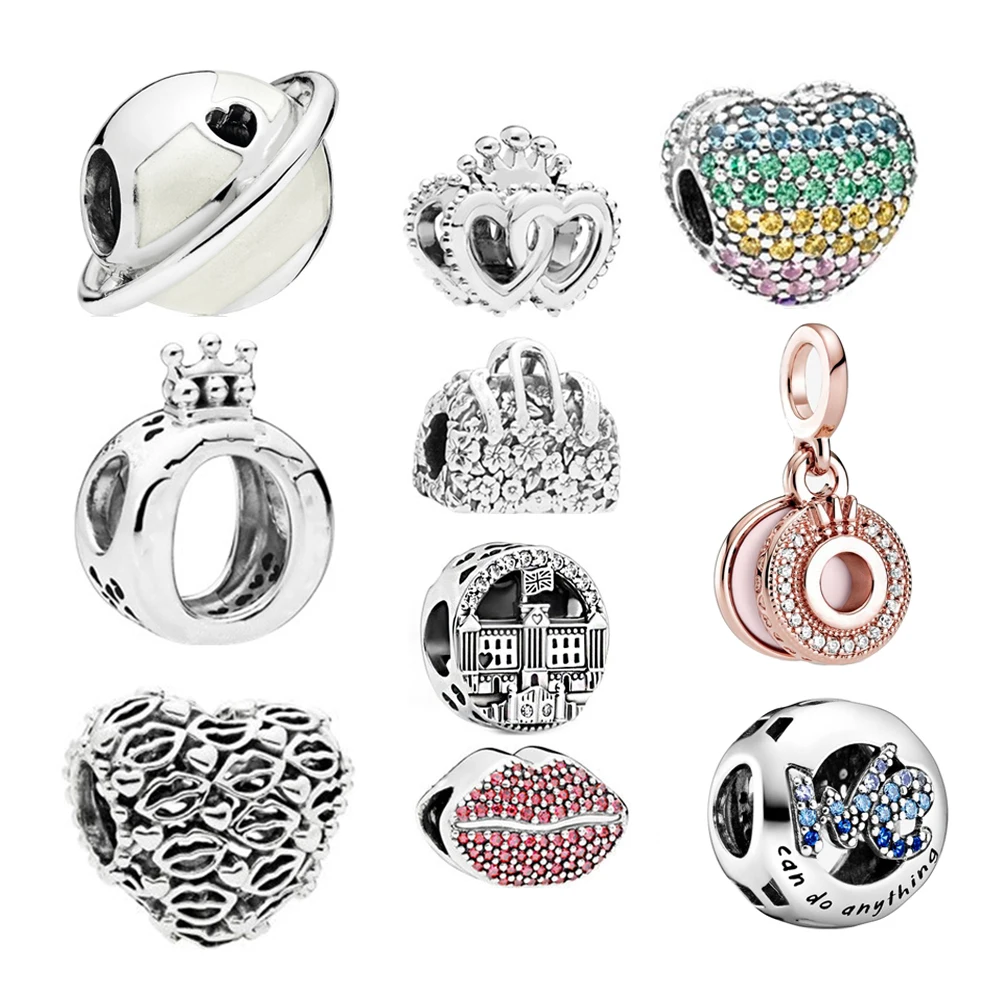 NEW 925 Sterling Silver Angel Mom Family Love Heart series Beads Fit Original Pan Charms DIY Bracelets for Women Jewelry Gifts