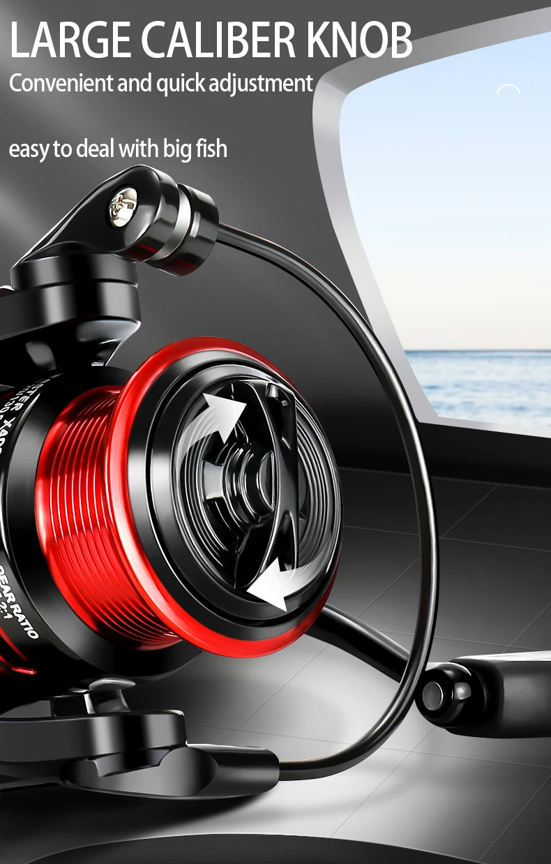 Spinning Fishing Reel Ultralight Smooth Spinning Reel with Right Left EVA Handle Position Corrosion Resistant