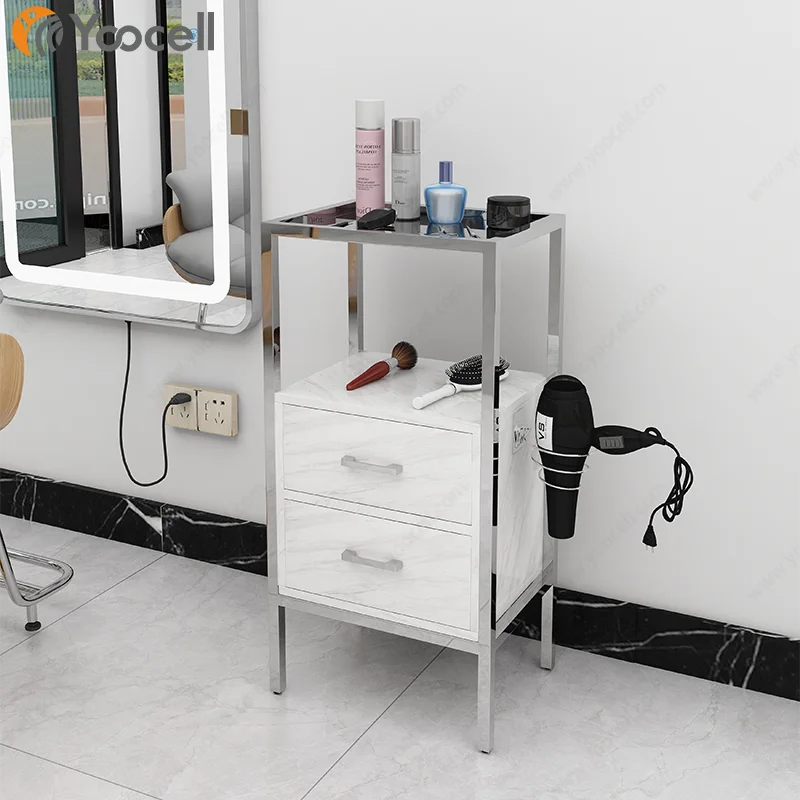 Yoocell modern top quality metal frame salon carts equipment beauty salon trolley hairdressing manicure pedicure trolley