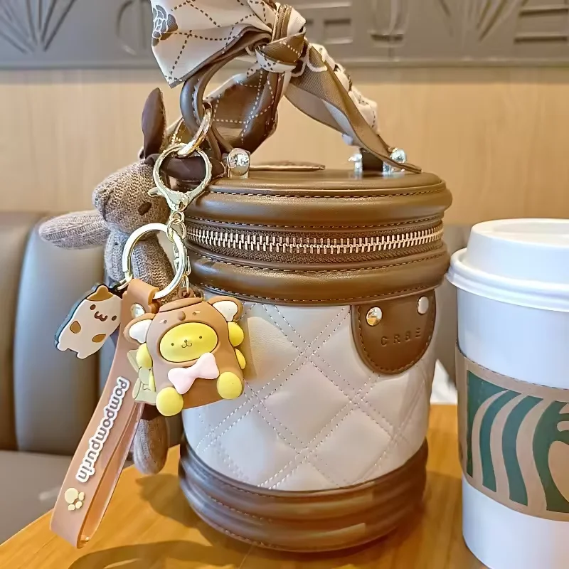 DOULUO Kawaii Cartoon Frog Pudding Dog Keychain Cute Anime Sanrioo PVC Bag Pendant Keychain for Women