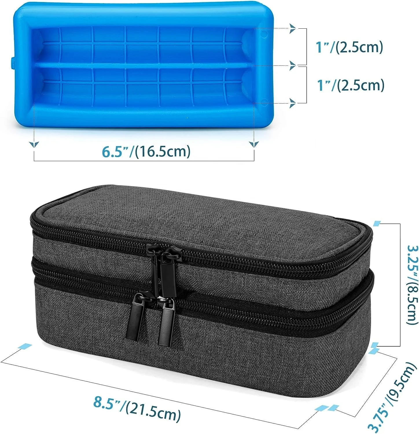 Custom Insulin Refrigerator Portable 2 Layers Insulin Pen Case Insulated Insulin Bag Cooler