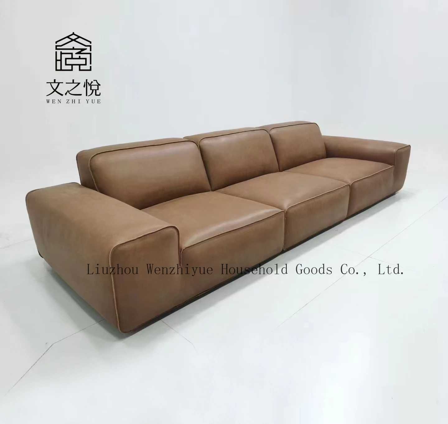 Italian design Modular office sofa full grain leather sectional couches for modern living room sofa set for Hotels