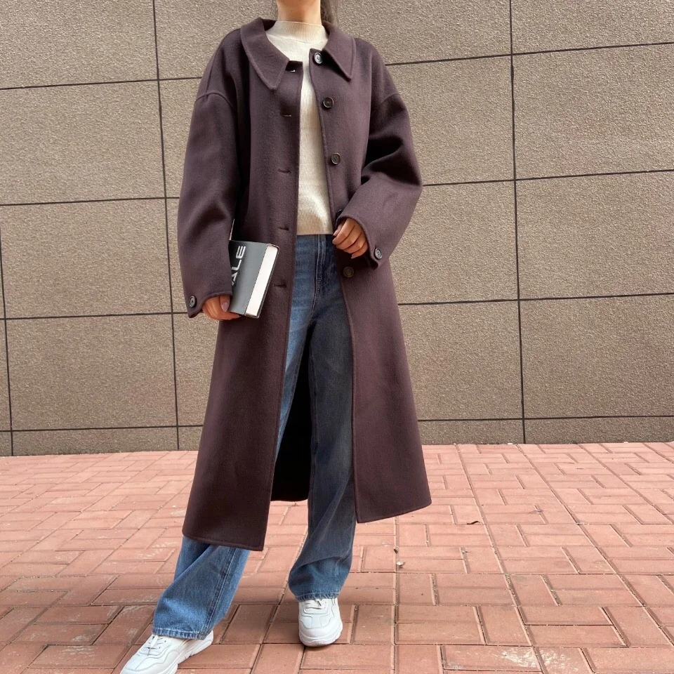 Street Style  Neck Long Sleeve Oversized Jersey 2020 Womens Fashion 100 % Cashmere Two Piece