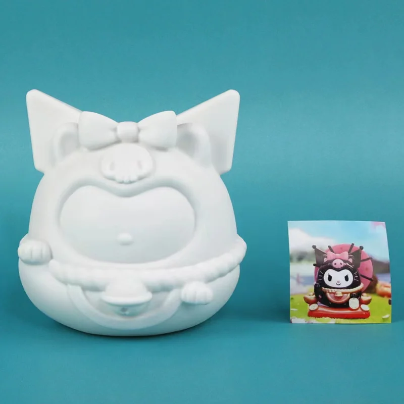 Hot Selling PVC Fluid Toys Cute Mini Round Hello Kitty Melody Cinnamoroll White Cartoon Doll Fluid Bears with Paints