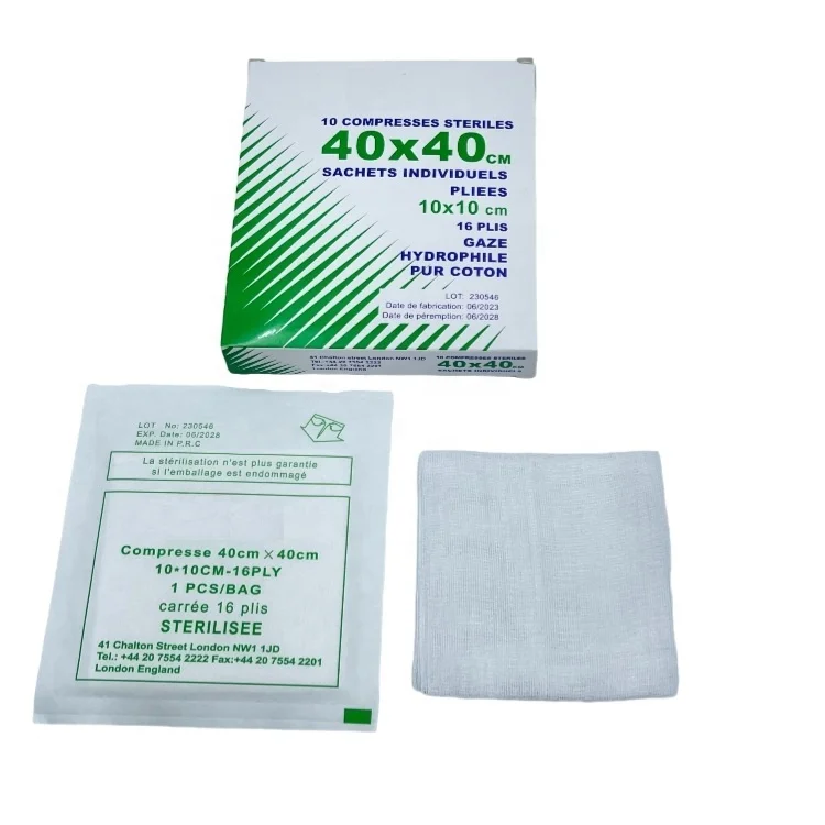 medical disposable sterile  compressed gauze pad 40x40