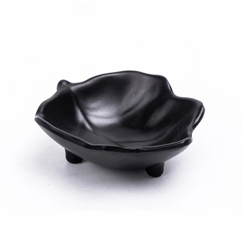 Wholesale Price Japanese Restaurant Melamine Dipping Soy Sauce Dishes Sushi Wasabi Small Sauce Dish Black Frosted Melamine Bowl