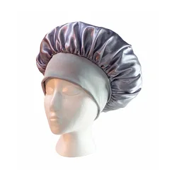 Bonnet cap custom logo silk hair warp women silk night sleep hats printed soft satin shower cap adjustable with Band Set bonnet