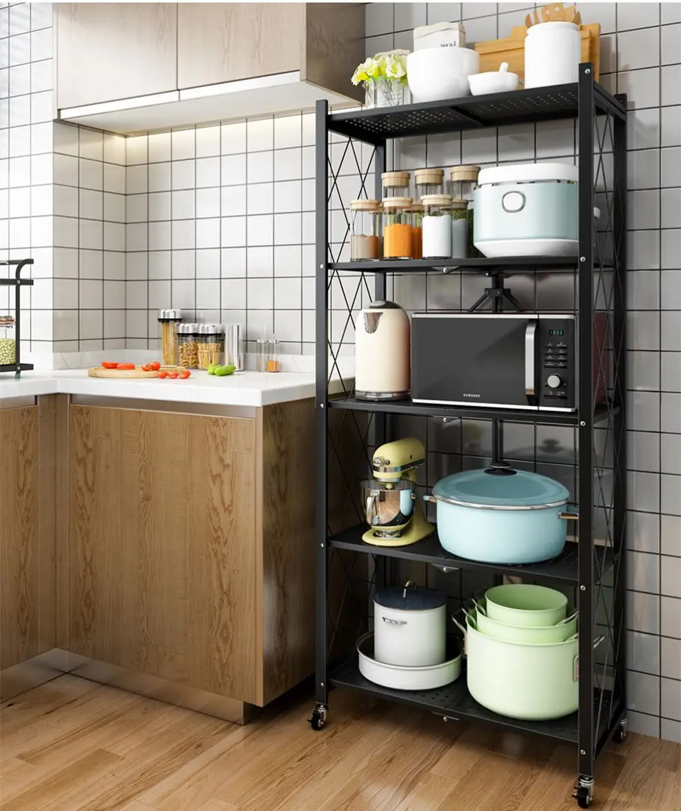 
Folding Metal Shelves Foldable Kitchen Storage Shelf,Metal Organizer Wire Shelf 