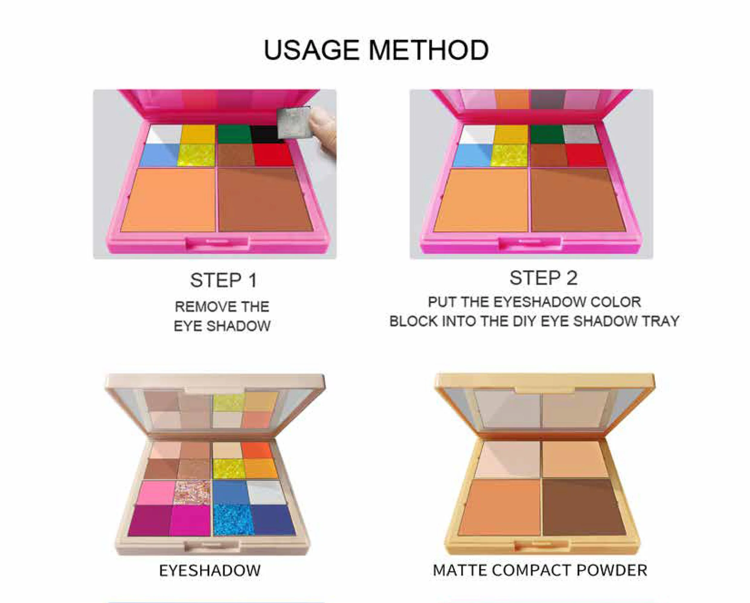 Hot Selling Diy Custom Palette Eyeshadow Multicolor Diy Matt Eyeshadow Diy Eyeshadow for Makeup Artist