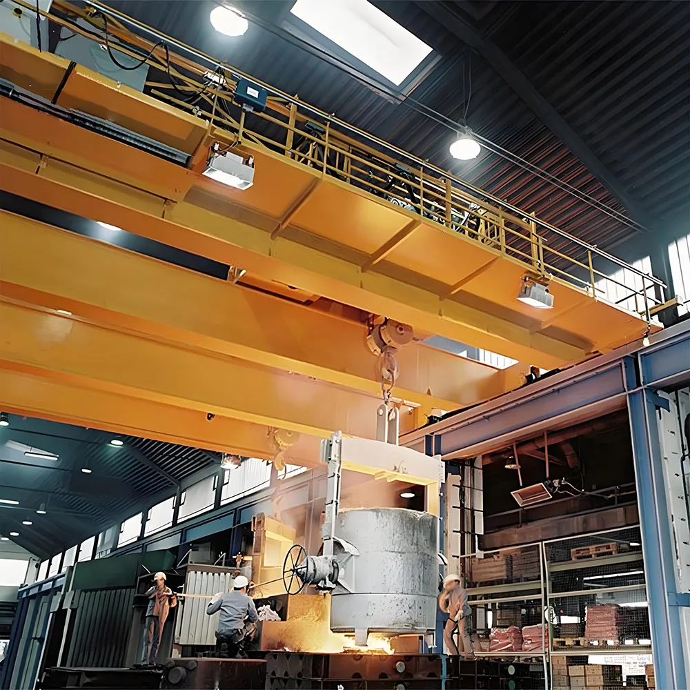 Chinese Manufacture Heavy Duty Foundry Ladle Overhead Casting Crane Ceiling Bridge Launcher Crane