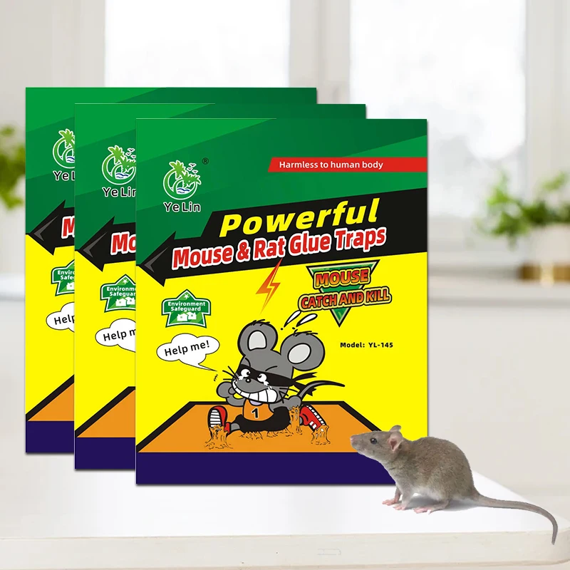 Non-toxic Mice Glue Catcher With Peanut Butter Smell Yellow Light Weight Waterproof Mouse Killer Indoor Rat Trap