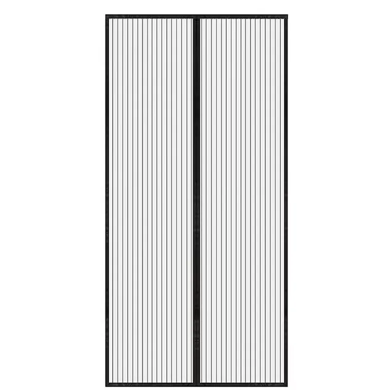 Wholesale Hands-free Magnetic Summer Anti-mosquito Curtains Black Plastic Nylon Netting For Door Magnet Screen Curtain