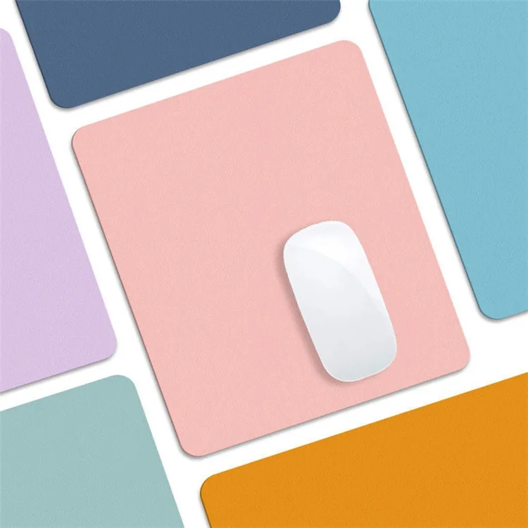 Best Small Size Solid color Waterproof PU Leather Laptop Mouse Mat Office Desktop Protector Mouse Pad For Laptop