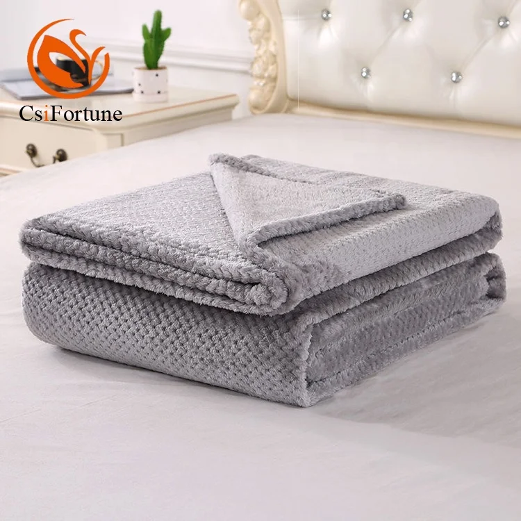  2020 hot sales solid knitted waffle poly fleece