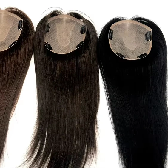R Many size avaiIable Silk base black Brown hair Replacement Systems hairpieces cuticle aligned Human hair topper for women