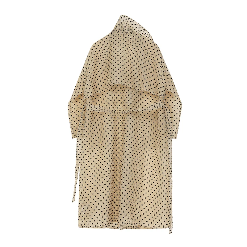 TWOTWINSTYLE Lapel Collar Long Sleeve Lace Up Hit Color Coats Female 2021