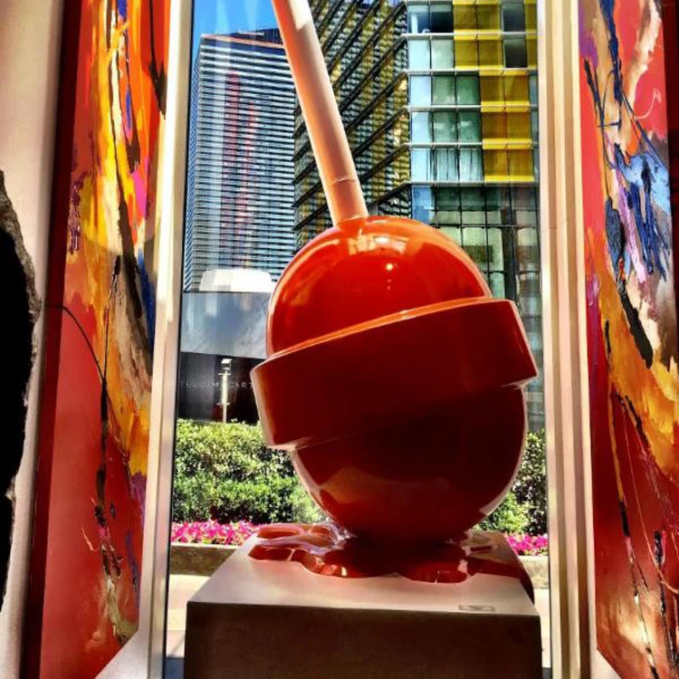 Pop Art Sculpture Candy dripping style art fiberglass Giant Candy lollipop sculpture for sale