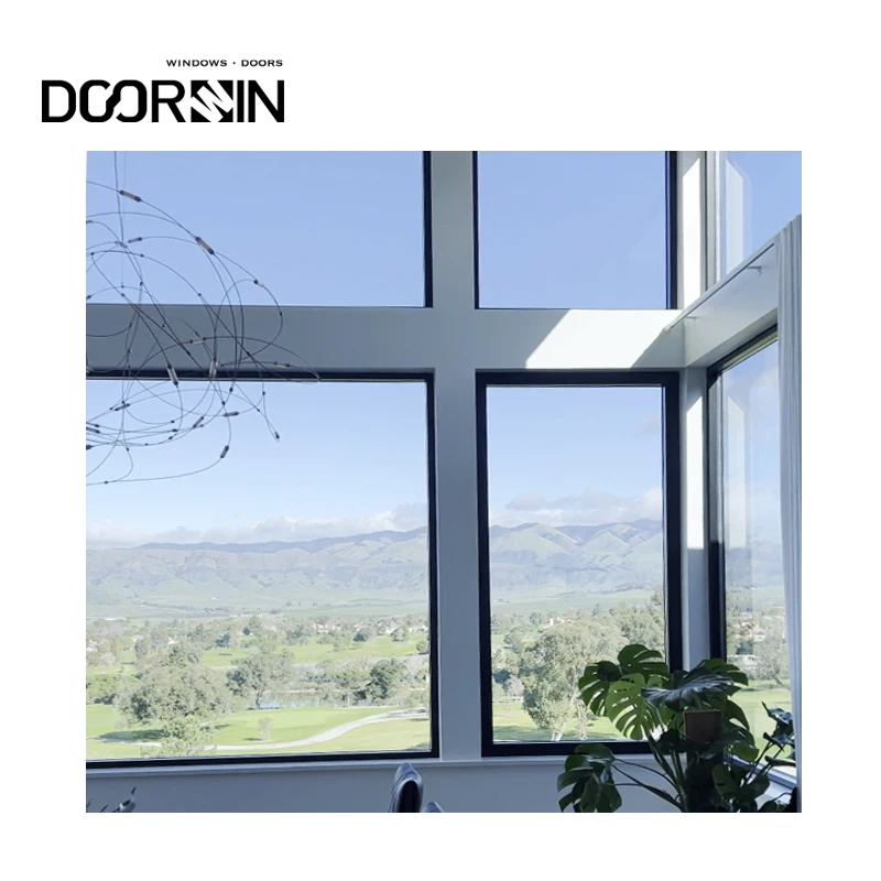 AS2047 окно с большим обзором от пола до потолка алюминиевая рама стационарные стеклянные окна
