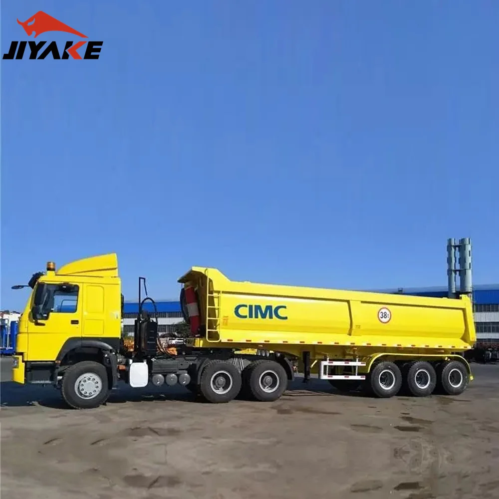 Heavy Duty 40ft 4/5/6 Axle 40ft 60ft 100 Ton Transportation Utility Tilt Equipment Rear End Dump Semi Trailer