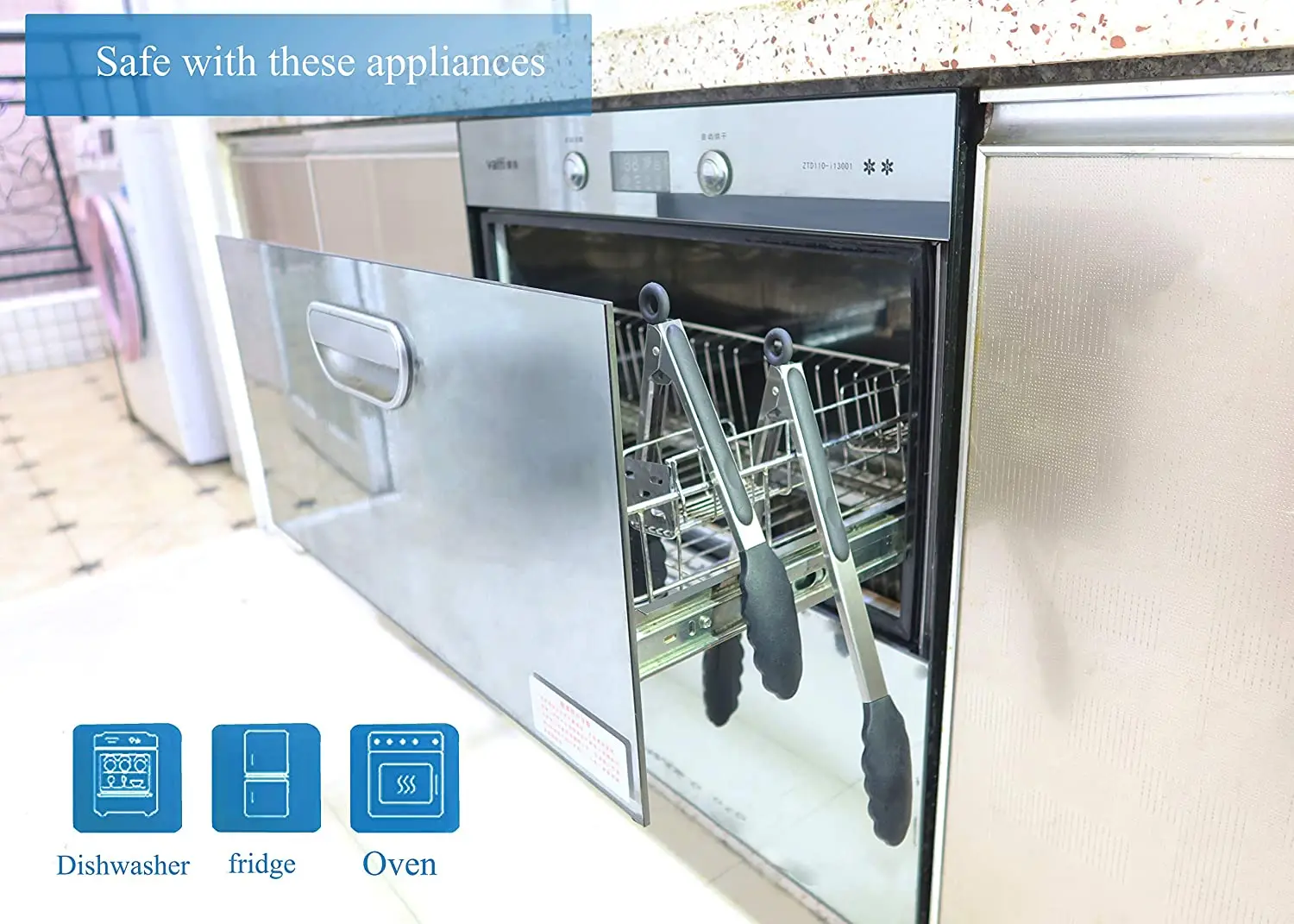 9/12 дюймовые кухонные щипцы, силиконовые, без БФА, антипригарные, из нержавеющей стали, для барбекю, приготовления пищи, гриля, блокирующие Пищевые Щипцы