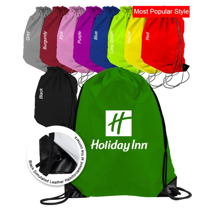 Promotional Products  Draw String Bag Nylon Drawstring Tote Bag Custom Logo